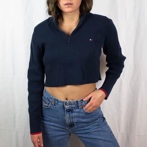 Tommy Hilfiger cropped zip up sweater